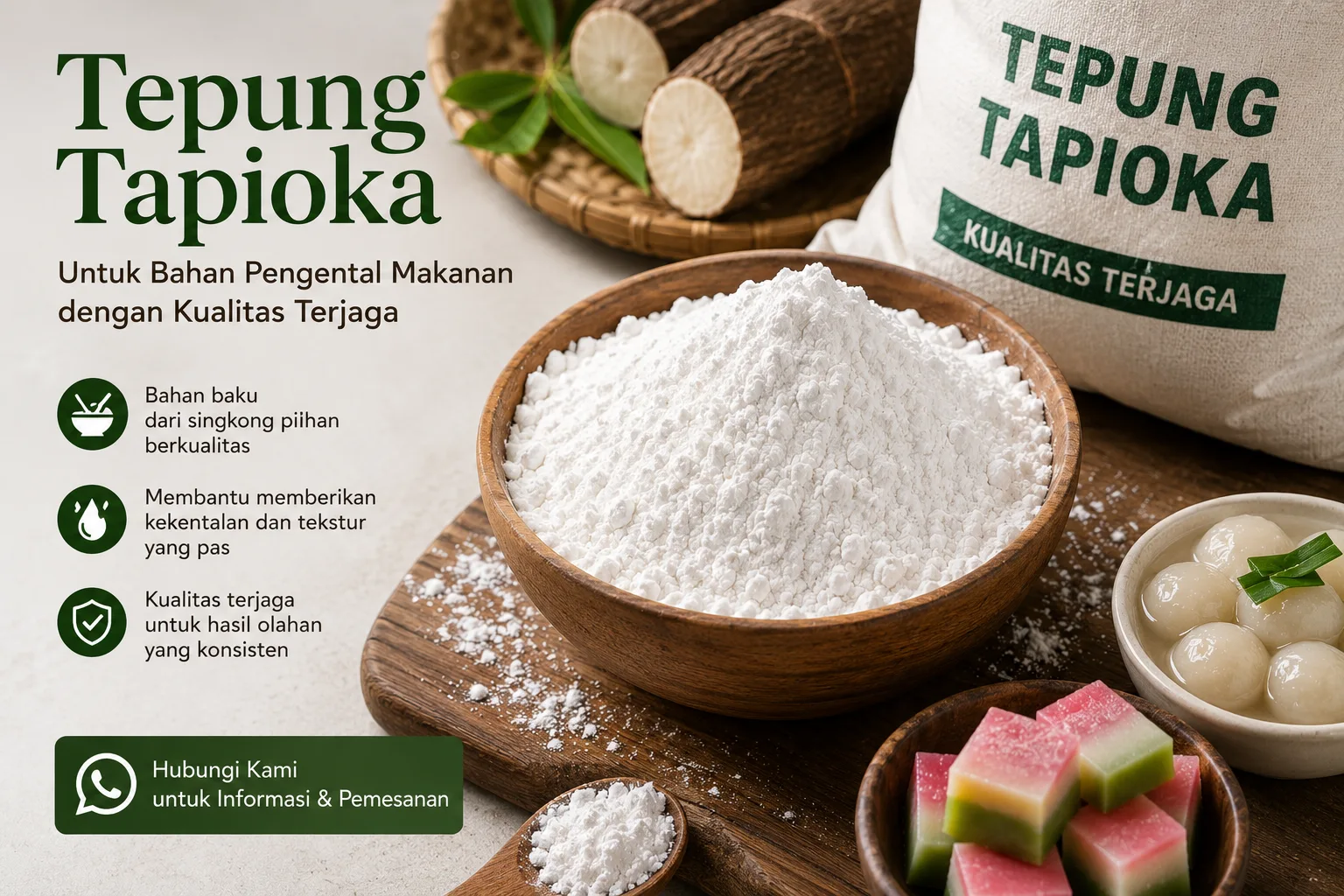 Tepung Tapioka untuk Bahan Pengental Makanan dengan Kualitas Terjaga